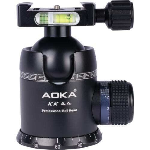 AOKA KK44 blue color max loading 40kgs weight 490g aluminium alloy camera tripod ballhead ball head with quick release plate