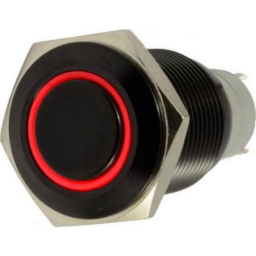 Car 16mm 12V Red green blue white yellow LED Light Push Button Toggle Switch Black Shell Metal Sales