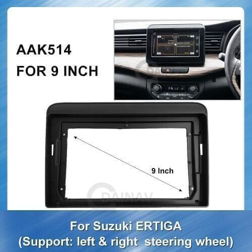 2din 9inch Car Radio Fascia Frame Dash Panel for Suzuki Ertiga 2018 (left&right) car UV BLACK Head Unit Car Refitting Stereo
