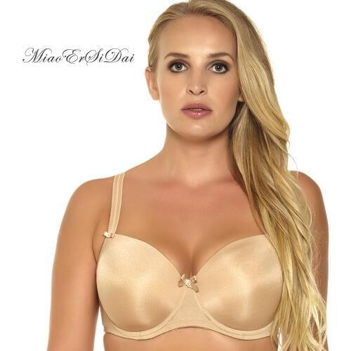 MiaoErSiDai Women Basic Comfort Plus Size Bra Bralette Soutien Gorge Push Up Bras for Women C D DD DDD E F G 36 38 40 42 44 46