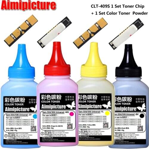 CLT-K409S CLT409S 409 409S CLT-409S 1 Set Color Toner Powder and Chip For Samsung CLP-310 CLP310 CLP-315 315 CLX-3170 CLX-3175