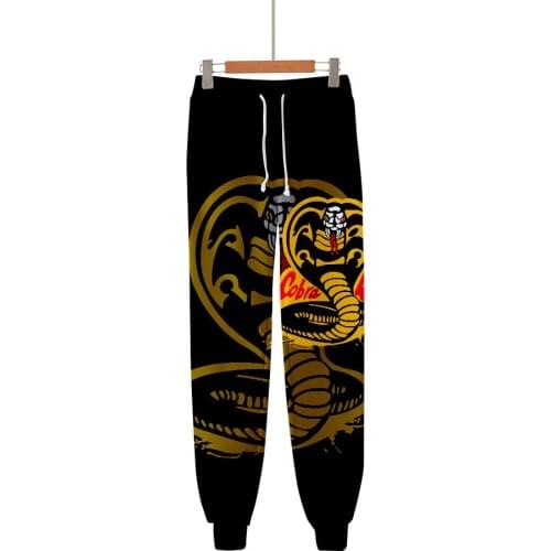 The Karate Kid Cobra Kai 3D Sweatpants Long Pants Female Hip Hop Cosplay Costume Fashion Elastic Waist Baggy Casual Print Loose