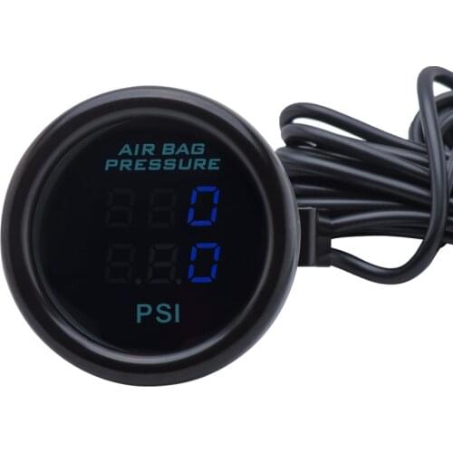 2Inch 300psi Dual Air Suspension Gauge Air Ride Air Pressure Gauge PSI RED&Blue LED With 2pieces 1/8NPT Electrical Sensors