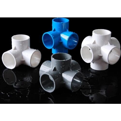 DW AQUARIUM PVC Water Supply Pipe Fittings Blue Union Tee 3 4 5 6 Way Connector Plastic Joint Irrigation Water Parts