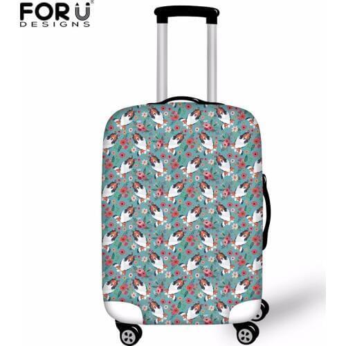 FORUDESIGNS Rough Collie Dog Pattern Elastic Luggage Protective Cover For 19-32 inch Trolley Suitcase Protect Dust Bag Case