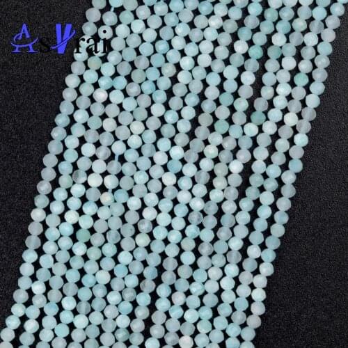 Natural Stone Faceted Amazonite Beads For Jewelry Making 2 3 4mm Round Loose Spacer Beads DIY Bracelet Necklace Accessories 15"