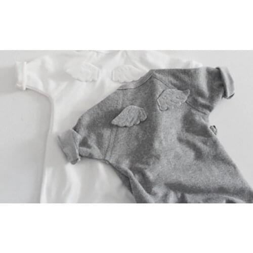 2020 Newborn Baby Girl Boy Rompers Infant Kids Angel Wings Long Sleeve Bandage Jumpsuit Outfit Clothes Autumn Fashion Fall 0-18M