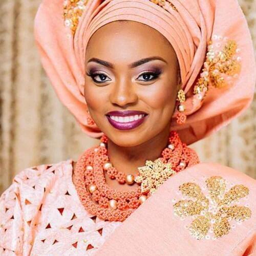 Orange Coral Beads African beads Jewelry Sets Indian Nigerian Wedding coral Beads Jewelry Set Necklace W13594