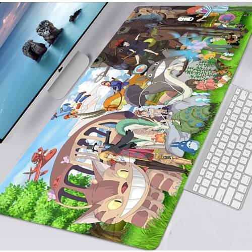 Mousepad Studio Ghibli Spirited Away Totoro Gaming Accessories Mouse Mat XXL 90X30 Mouse Pad Gamer Tapis De Souris XL Mausepad