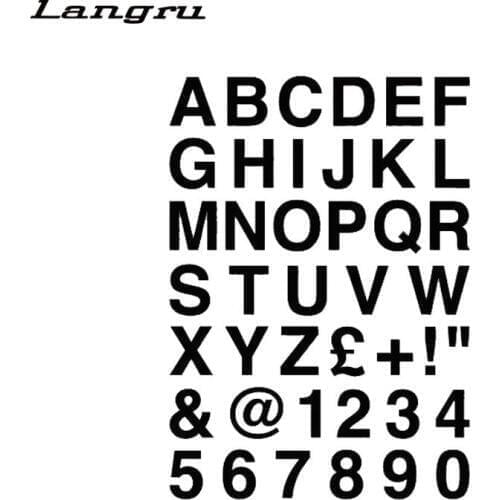 Langru Creative LPHABET LETTERS & NUMBERS Personalized Custom Car Sticker Classic Vinyl Car Body Decals Jdm