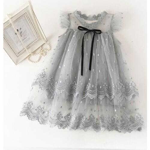 Summer Princess Voile Tulle Dress Teenager Graduation Ball Gown Floral Embroidery Formal Party Dress Kids Vestido 3-8 Years