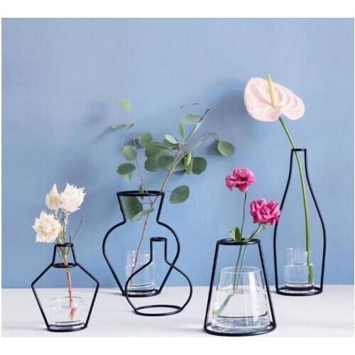 Limit 500 1Pcs Creative Iron Line Flower Plant Vase Pot Dest Flower Plants Stand Holder Terrarium Container Planters Baskets