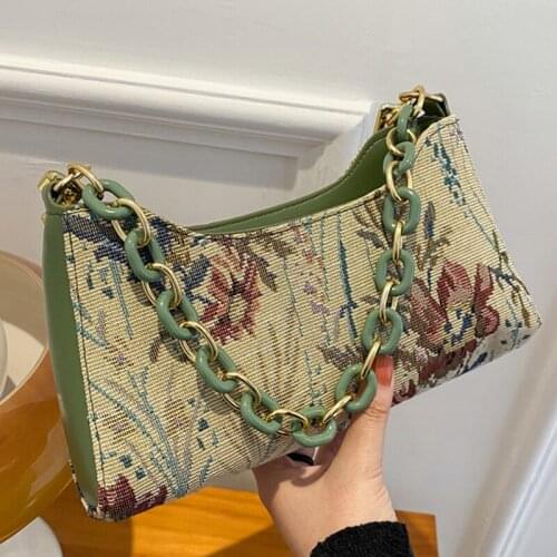 Fashion Exquisite Shoulder Bag Embroidery Canvas Designer Women Totes 2021 Shoulder Bags Female Leather Luxury Handbag for Women