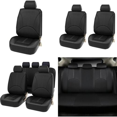 New PU Leather Four Seasons General Car Seat Covers Full Set Premium Faux Leather Automotive Front and Back Seat Protectors