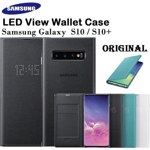 Original Samsung Galaxy S10 S-View Flip Led Phone Case Cover SM-G9730 for Galaxy S10 S10 Plus SM-G9750 SM-G9700 Protective Case