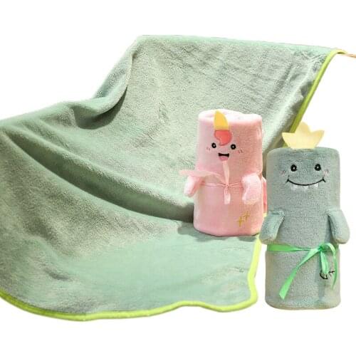 Plush throw blanket office blanket travel with roll blanket children sleeping blankets Cute cartoon blanket flannel blanket