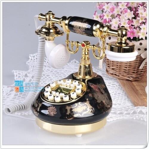 Offer genuine antique antique telephone landline phone hands-free blue screen with European style of the ancient garden Dial