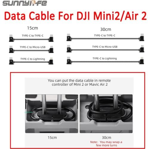 1M DJI Mini 2/Air 2 Drone Remote Controller Data Connected Cable Line Wire Phone Iphone/Tablet TYPE-C IOS For DJI Mavic Drone Ac