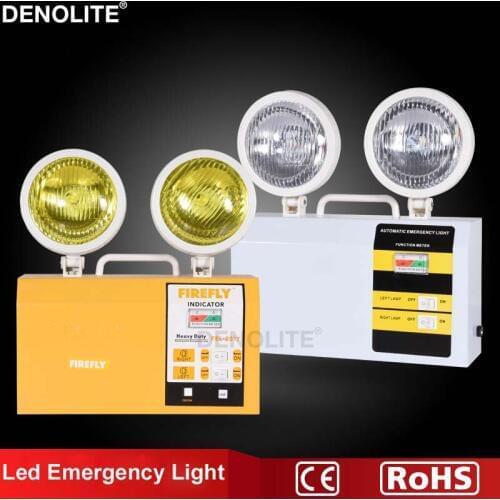 DENOLITE Backup Double Head 3W Fire Emergency Lighting Duration 90Mins 3Hours 5Hours Led Emergency Light AC110-220V 50/60Hz