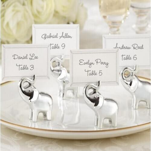 Silvery Elephant Place Card Holders Party Supplies Wedding Table Decoration Wedding Favors Gifts for Bridal Shower LX6037