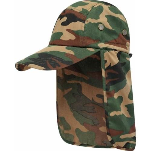 Outdoor UPF50+ Sun Hat Wide Brim Hiking Caps Fishing Hat with Neck Flap Beach Hats