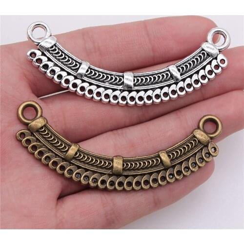 2pcs 70x30mm Charm Necklace Connector For Jewelry Making Antique Silver Color DIY Necklace Finding