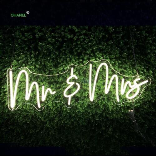 Mr & Mrs LED Neon Sign Custom Made Wall Lights Party Wedding Decor Shop Window Restaurant Birthday Decoration