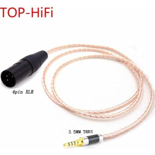 TOP-HiFi 7N Silver Plated Cooper 4pin XLR/2.5mm//4.4mm Balanced Headphone Upgrade Cable For Fostex T60RP T20RP T40RPmkII T50RP