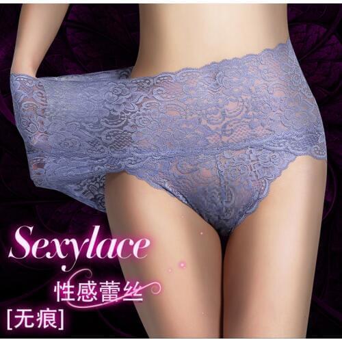 Lace Women Sexy Panties Mid Waist Hollow Transparent Panties Underwear Sexy Lace Lingerie Underpants plus size XL