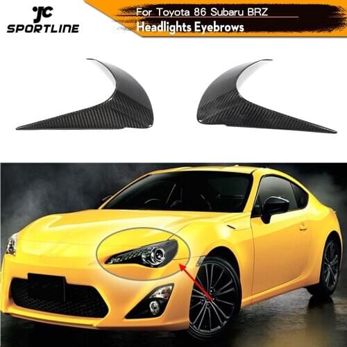 Carbon Fiber Headlights Eyebrows Eyelids Car Stickers Front Eyebrows Trim Cover for Toyota 86 Subaru BRZ 2012-2018