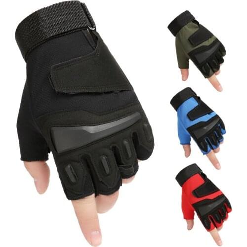 Outdoor Fitness Men Half Finger Sports Protection Non-slip Breathable Gloves Riding Colored Army Fan Fighting Tactics Glove