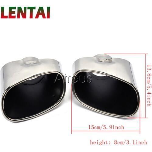LENTAI 1pair Stainless Steel Chrome Car Exhaust Tips Muffler Pipe Tailpipe Cover For BMW X5 E53 E70 Accessories 2000-2016