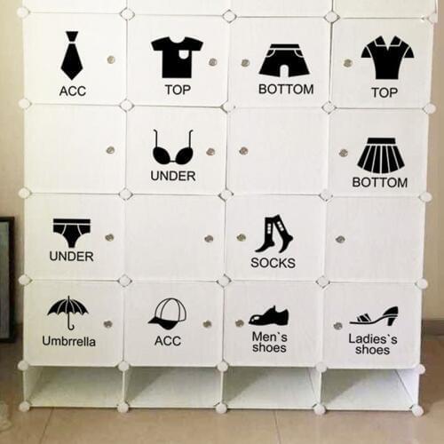 1PC Black Clothes Shoes Wardrobe Cabinets Decorative Wall Sticker Paper DIY removable Home Furnishing Decorative Stickers 30*60