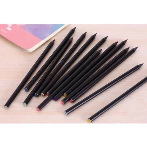 12Pcs/Set Pencil HB Diamond Color Pencil Stationery Professional Black Wooden Drawing Writing Art Supplies Pen For School Office