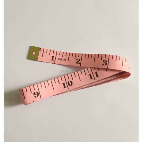 200pcs 60 inch 150cm Double-Scale Double Sides Soft Tape Measure Body Measuring Tailor Ruler sewing Tool Flat Pink Color