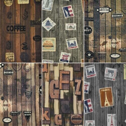 3D PVC Wood Home Decor Grain Wall Stickers Paper Brick Stone Wallpaper Rustic Effect Self-adhesive Bathroom Kitchen Stickers