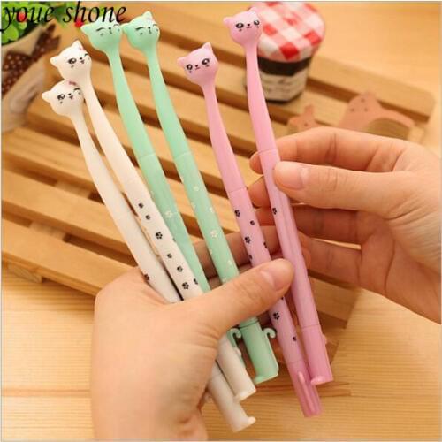 4PCS/lots Japanese and Korean stationery cute cartoon high legged cat neutral pen cat black 0.5mm water fountain pen
