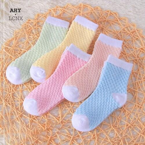 5 Pairs/lot Thread Mesh Summer Socks For Children Cotton Sock Baby Spring Socks Childrens Fashion 0-6 Years Kids Lot Socks