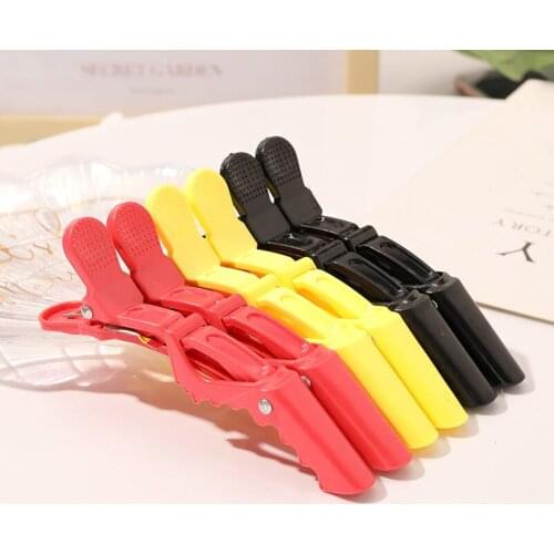 6pcs/lot Plastic Hair Clip Hairdressing Clamps Claw Section Alligator Clips Grip Barbers For Salon Styling Hair Accessories