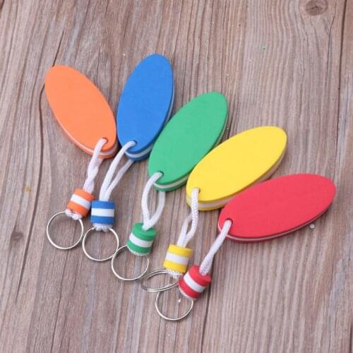5Pcs Oval Foam Floating Keychain Boating Fishing Surfing Outdoor Sports Keyrings 69HB