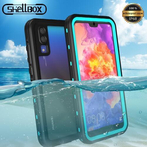 Shellbox Waterproof Phone Case for Huawei P40 Pro P30 P20 Lite Clear Shockproof Underwater Cover for Huawei Mate20 Mate 30 Pro