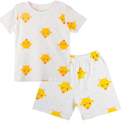 Childrens cotton pajamas baby household to take the summer short sleeve shorts for men and women underwear baby thin model