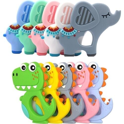 Baby Teether Toys Infant Girls Boys Teething BPA Free Silicone Cartoon Animal Soft Baby Teether Pain Relief Toy Shower Birthday