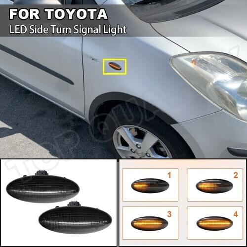 For Toyota Yaris Vitz Auris Corolla Verso 2009-2018 2 Piece LED Dynamic Side Marker Turn Signal Sequential Light Blinker Lamps