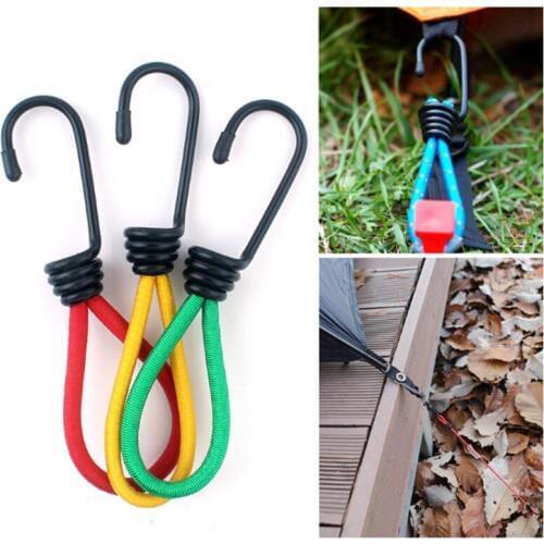 Bungee Cord hook Elastic Rope Fixed Strap for Tarps Camping Tent 1pcs Elastic Fixed Rope Hook Random Color
