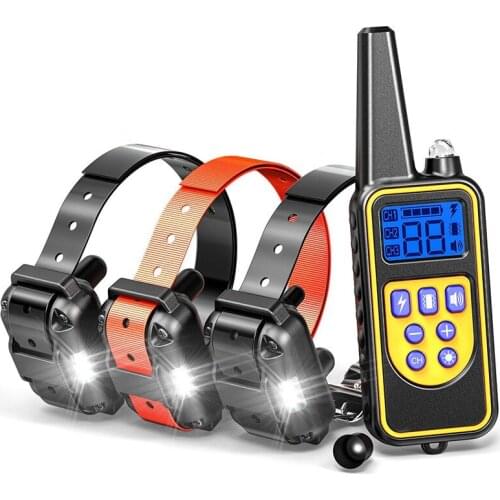 Electric Dog Training Collar 800m Pet Remote Control Waterproof Rechargeable with LCD Display for All Size Bark Stop DOG Collar