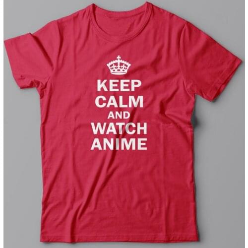 T Shirts Fashion 2019 Summer New Men Cotton T-Shirt Keep Calm and Watch Anime Manga Japan Political T Shirts