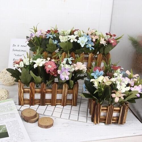 Wooden Palings Artificial Flower Wholesale Plant Home Decoration Bouquet Material Wedding Party