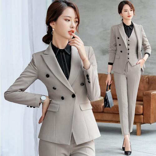 Set female solid color casual blazer trousers two-piece 2019 spring new temperament professional temperament womens clothing