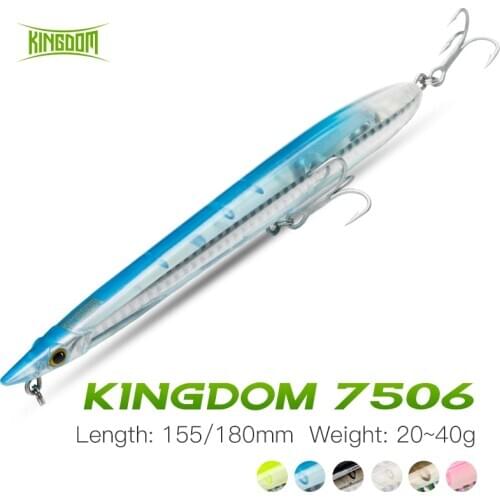 Kingdom Fishing Lure Floating Sinking Pencil 155mm 180mm With Strong Hooks Noisy Design Artificial Bass Pike Plastic Hard Lure